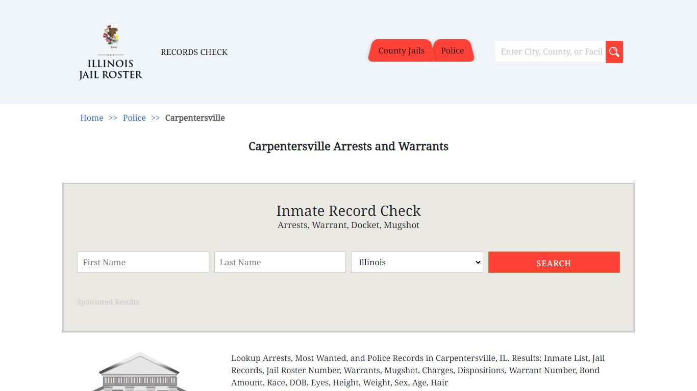 Carpentersville Arrests and Warrants | Jail Roster Search