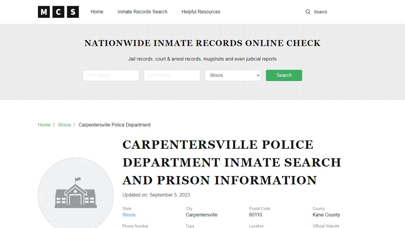 Carpentersville, IL Police and Jail Records